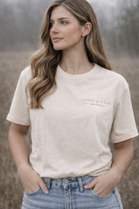 Linen & Sash Embroidered Tee