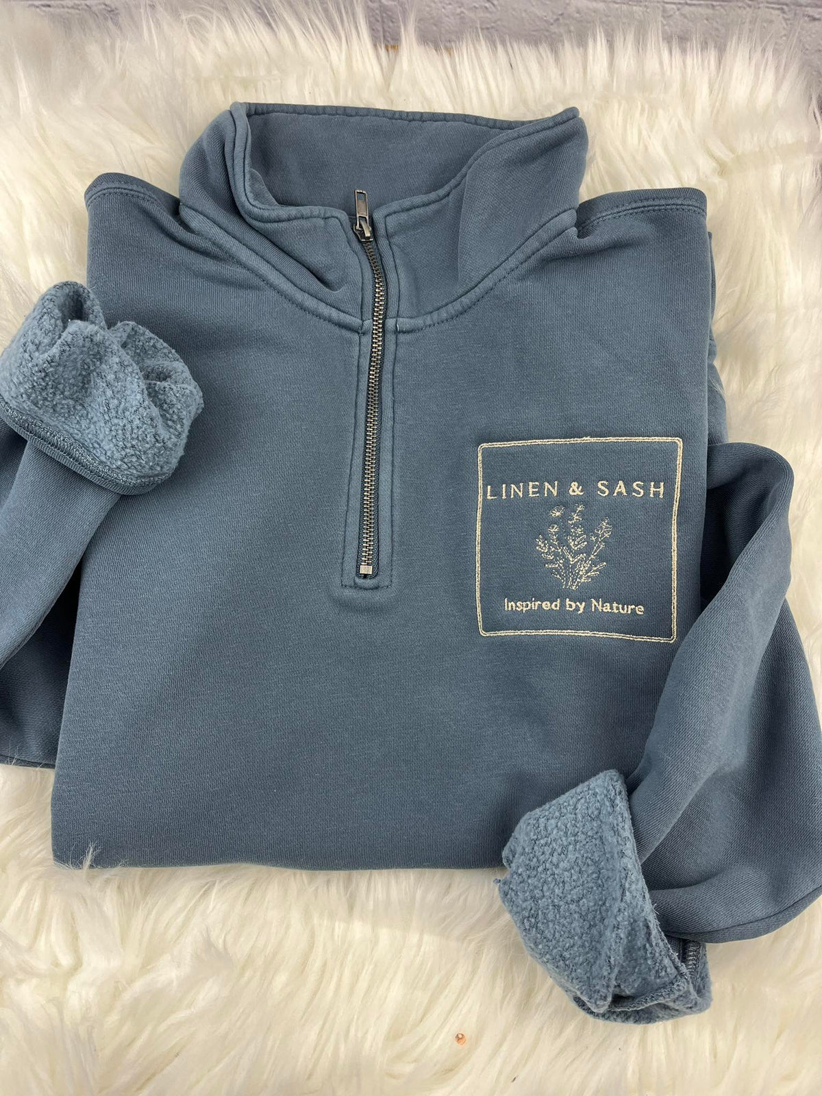 Linen & Sash Quarter-Zip Sweatshirt