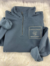 Linen & Sash Quarter-Zip Sweatshirt
