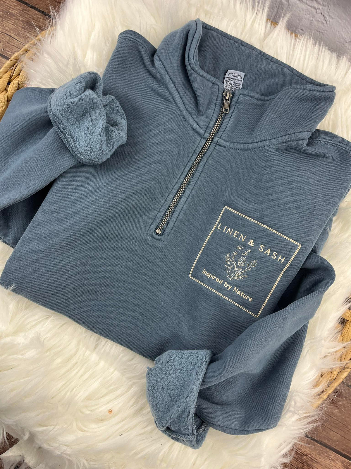 Linen & Sash Quarter-Zip Sweatshirt