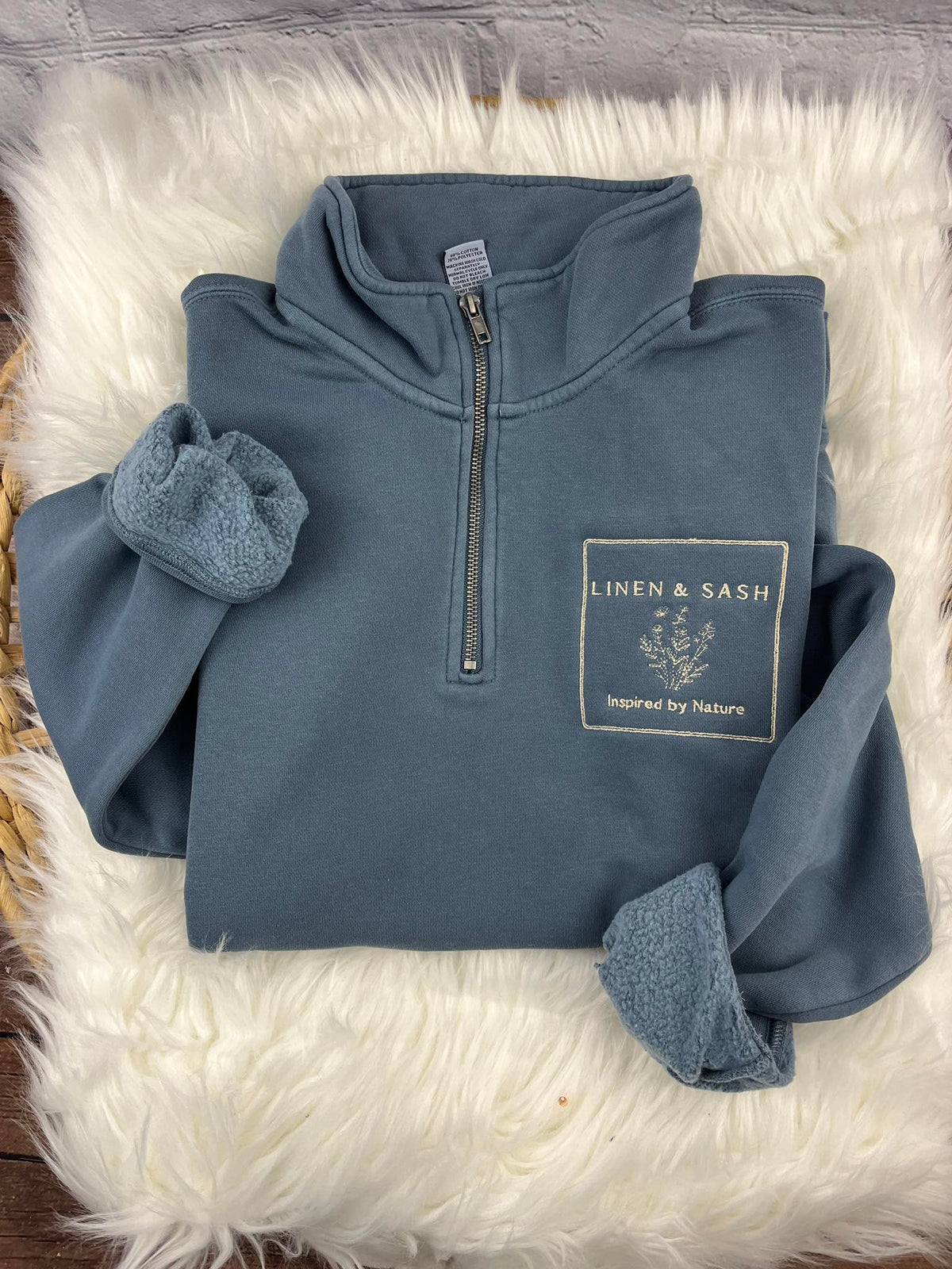 Linen & Sash Quarter-Zip Sweatshirt
