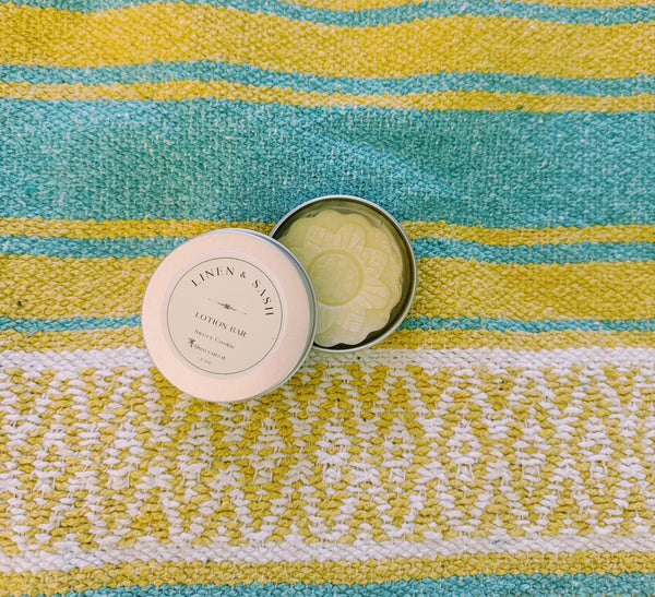 Hand Stone Solid Lotion Bar w/ Tin | Vanilla Botanical Extract | Cocoa Butter Beeswax |  Plastic Free | Clean Ingredients | Easy Gift | Christmas Gift